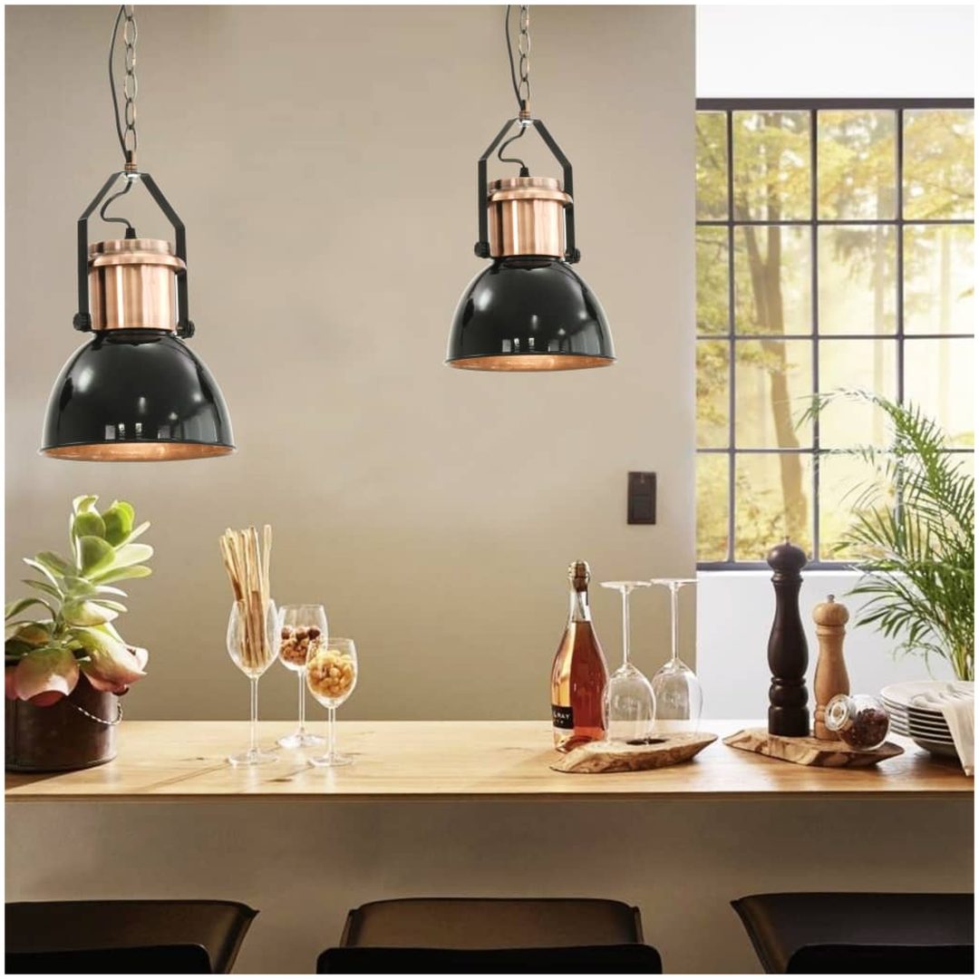 Taklampa 2 st svart rund E27 vidaXL
