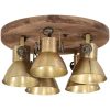 Taklampa 25 W antik mässing 50x50x25 cm E27 vidaXL – miniatyr 3