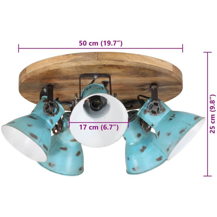 Taklampa 25 W nött blå 50x50x25 cm E27 vidaXL – bild 8