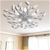 Taklampa 5-armad E14 med kristallöv vit/transparent vidaXL 70 x 15 cm – miniatyr 1