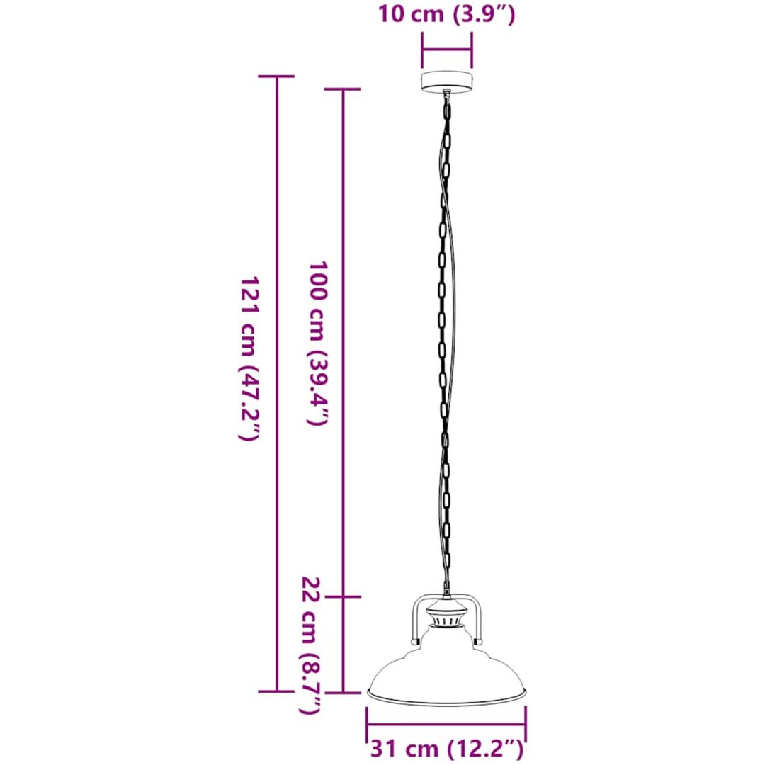 Taklampa E27 svart ⌀31 cm järn vidaXL – bild 11