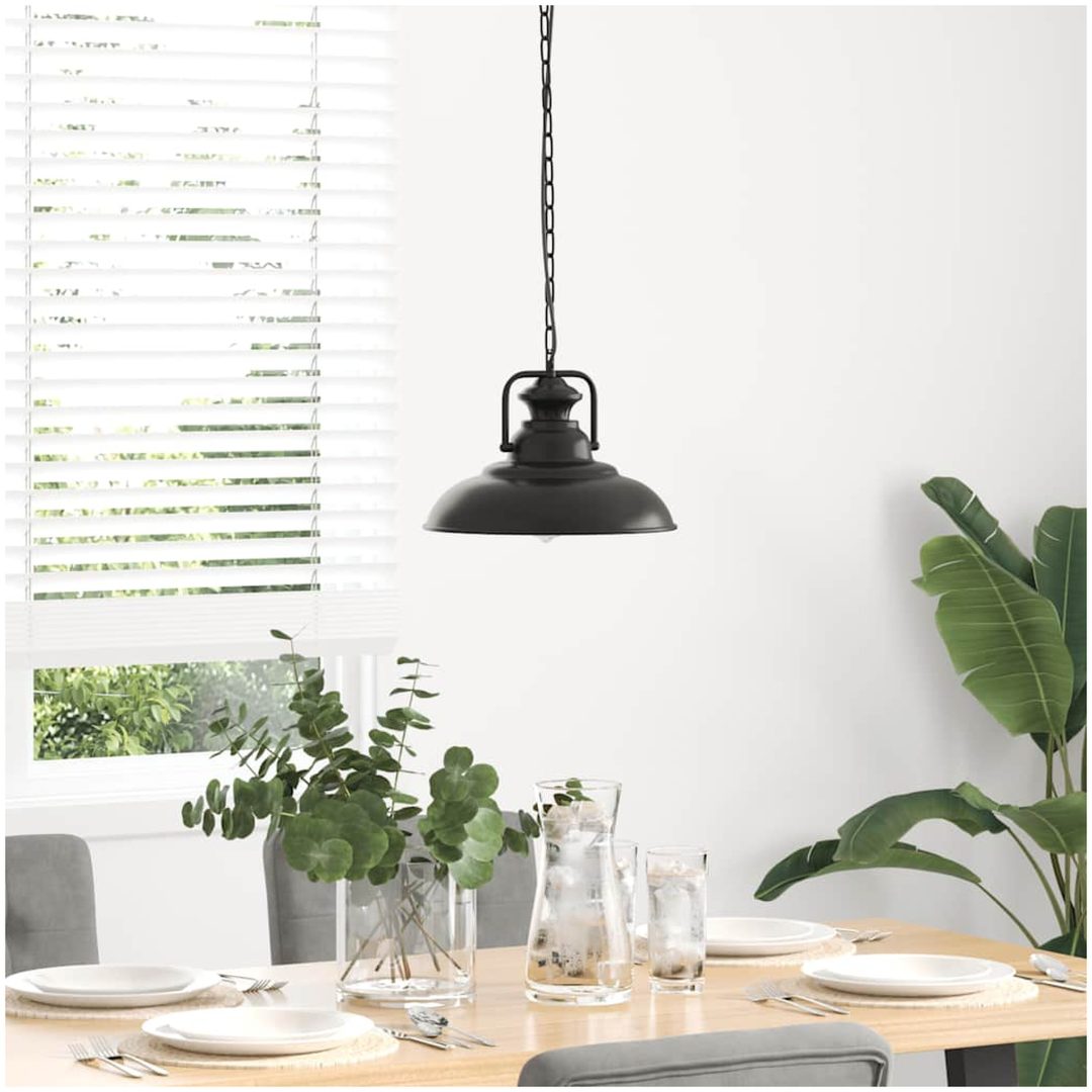 Taklampa E27 svart ⌀31 cm järn vidaXL – bild 3