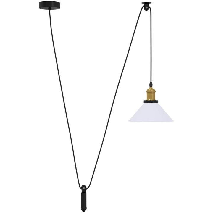 Taklampa höjdjusterbar E27 blank vit ⌀22 cm metall vidaXL – bild 2