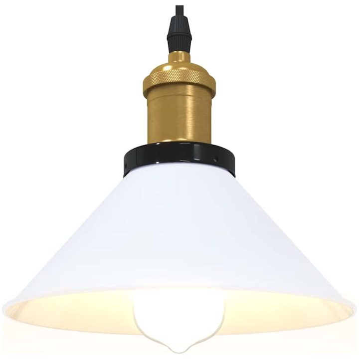 Taklampa höjdjusterbar E27 blank vit ⌀22 cm metall vidaXL – bild 5