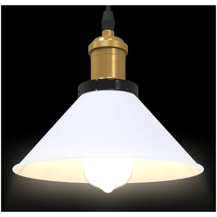 Taklampa höjdjusterbar E27 blank vit ⌀22 cm metall vidaXL – bild 6