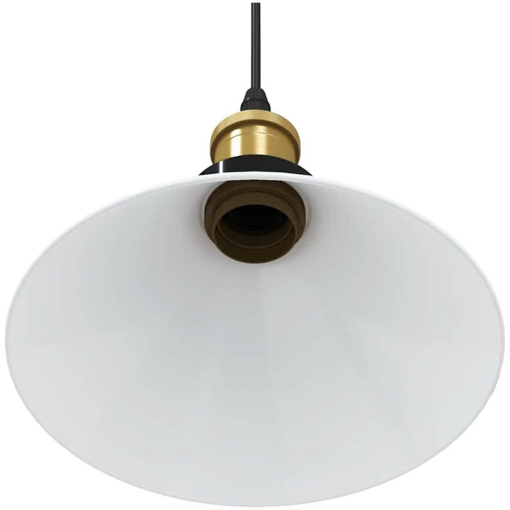 Taklampa höjdjusterbar E27 blank vit ⌀22 cm metall vidaXL – bild 9