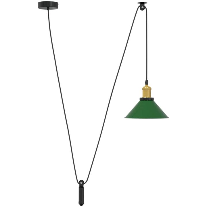 Taklampa höjdjusterbar E27 glans grön ⌀22 cm metall vidaXL – bild 2