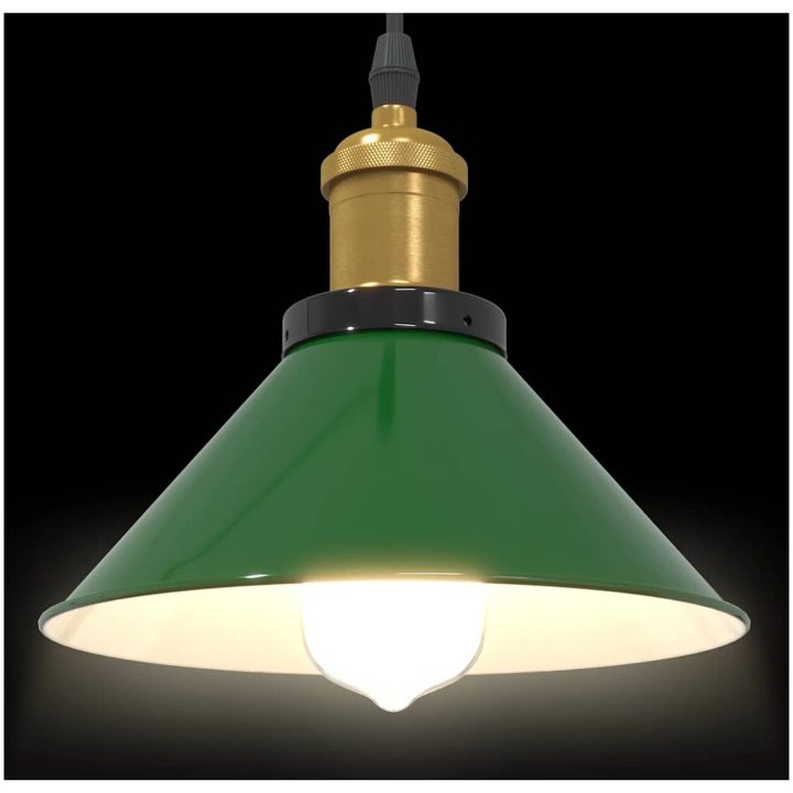 Taklampa höjdjusterbar E27 glans grön ⌀22 cm metall vidaXL – bild 5