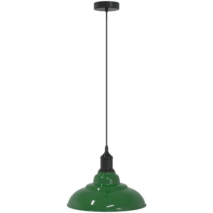 Taklampa höjdjusterbar E27 glans grön ⌀31 cm metall vidaXL – bild 2