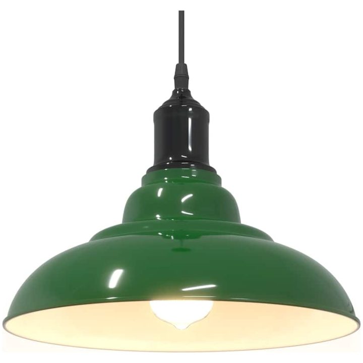 Taklampa höjdjusterbar E27 glans grön ⌀31 cm metall vidaXL – bild 5