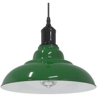Taklampa höjdjusterbar E27 glans grön ⌀31 cm metall vidaXL