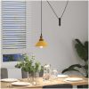 taklampa höjdjusterbar E27 glans gul ⌀22 cm metall vidaXL – miniatyr 4