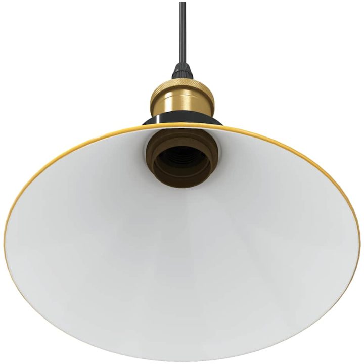 taklampa höjdjusterbar E27 glans gul ⌀22 cm metall vidaXL – bild 9