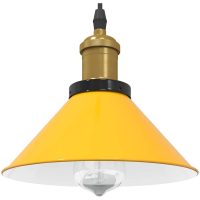 taklampa höjdjusterbar E27 glans gul ⌀22 cm metall vidaXL