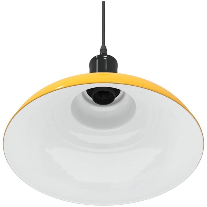 Taklampa höjdjusterbar E27 glans gul ⌀31 cm metall vidaXL – bild 9