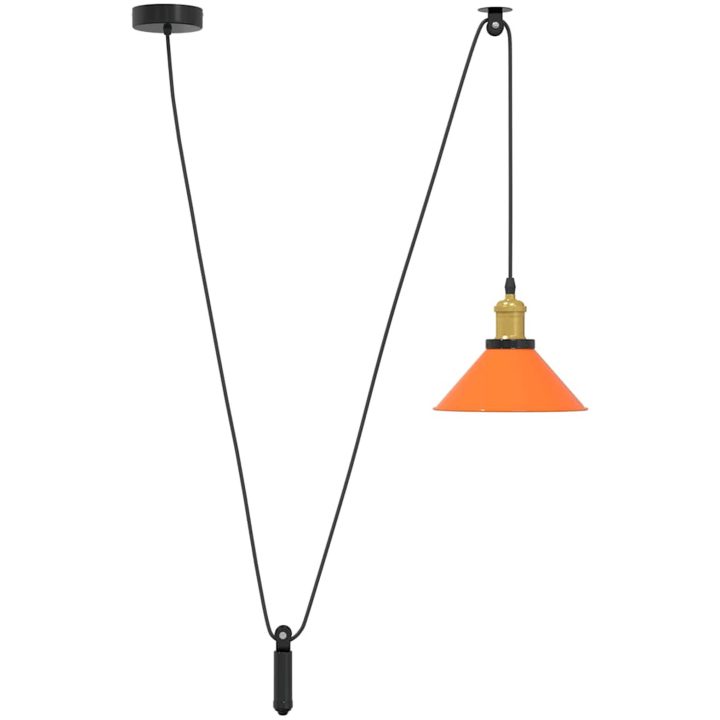 Taklampa höjdjusterbar E27 glans orange ⌀22 cm metall vidaXL – bild 2