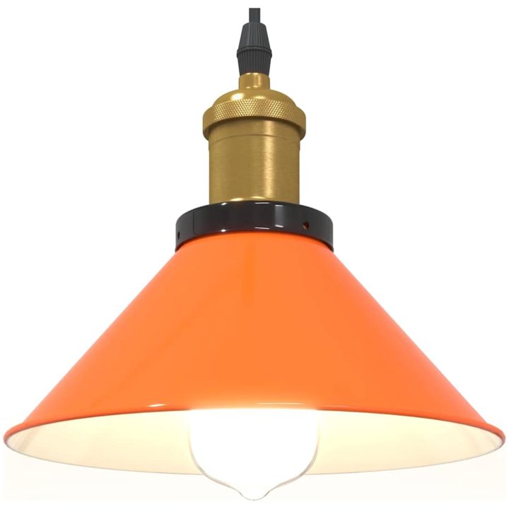 Taklampa höjdjusterbar E27 glans orange ⌀22 cm metall vidaXL – bild 5