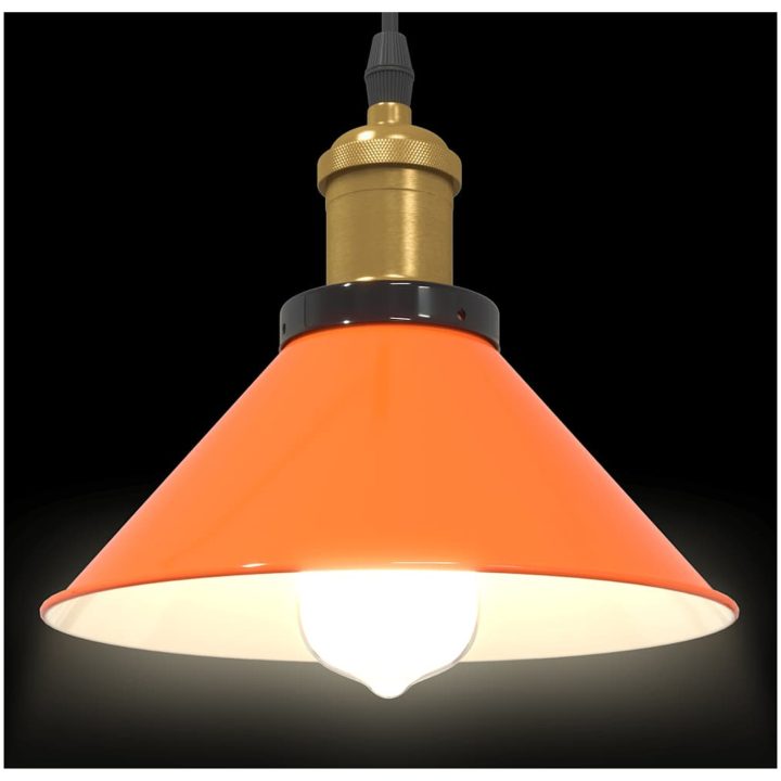 Taklampa höjdjusterbar E27 glans orange ⌀22 cm metall vidaXL – bild 6