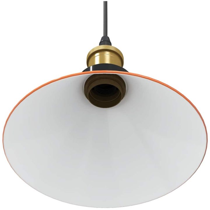 Taklampa höjdjusterbar E27 glans orange ⌀22 cm metall vidaXL – bild 9