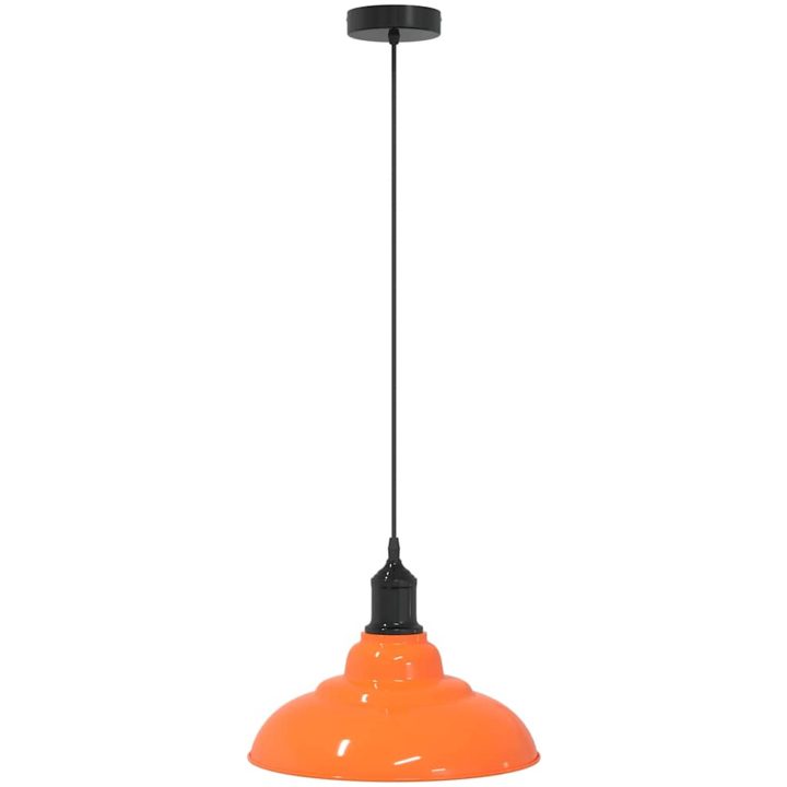 Taklampa höjdjusterbar E27 glans orange ⌀31 cm metall vidaXL – bild 2