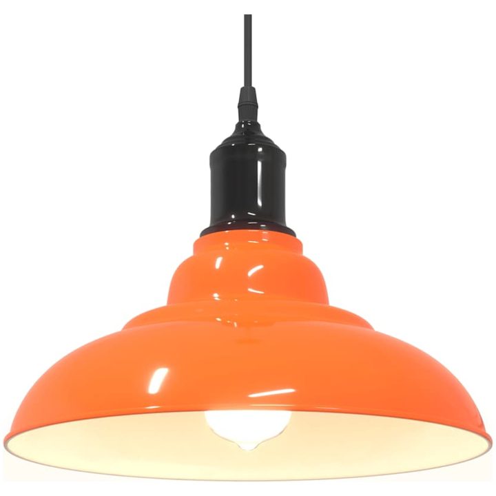 Taklampa höjdjusterbar E27 glans orange ⌀31 cm metall vidaXL – bild 5