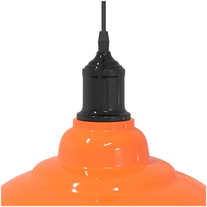 Taklampa höjdjusterbar E27 glans orange ⌀31 cm metall vidaXL – bild 8