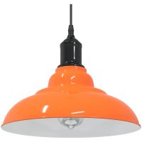 Taklampa höjdjusterbar E27 glans orange ⌀31 cm metall vidaXL