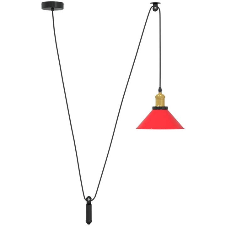 Taklampa höjdjusterbar E27 glans röd ⌀22 cm metall vidaXL – bild 2