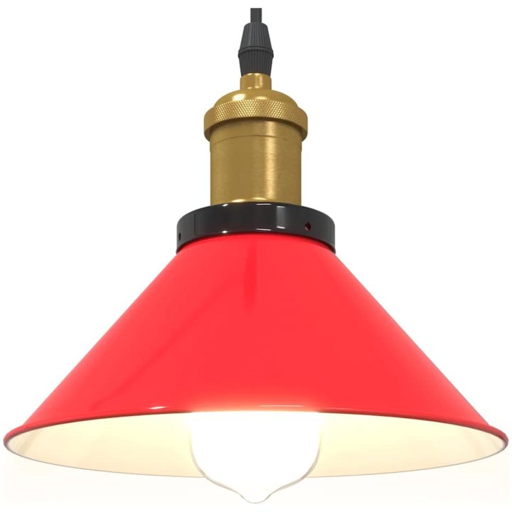 Taklampa höjdjusterbar E27 glans röd ⌀22 cm metall vidaXL – bild 5
