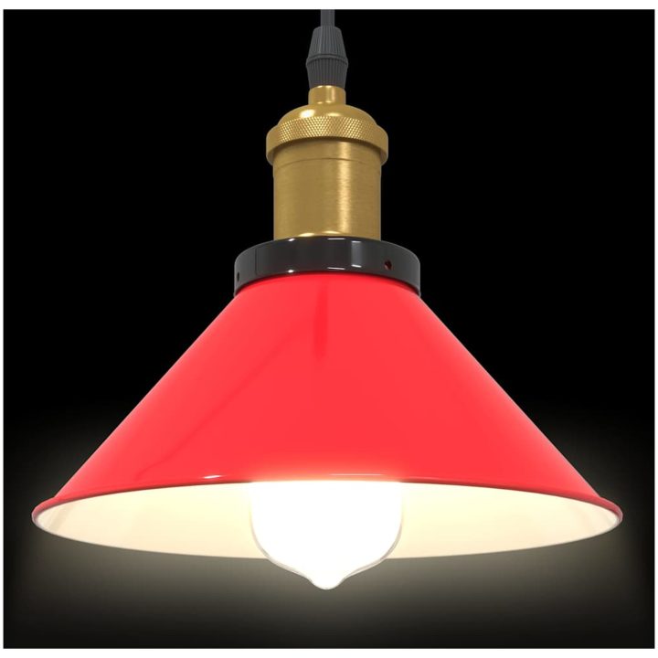 Taklampa höjdjusterbar E27 glans röd ⌀22 cm metall vidaXL – bild 6