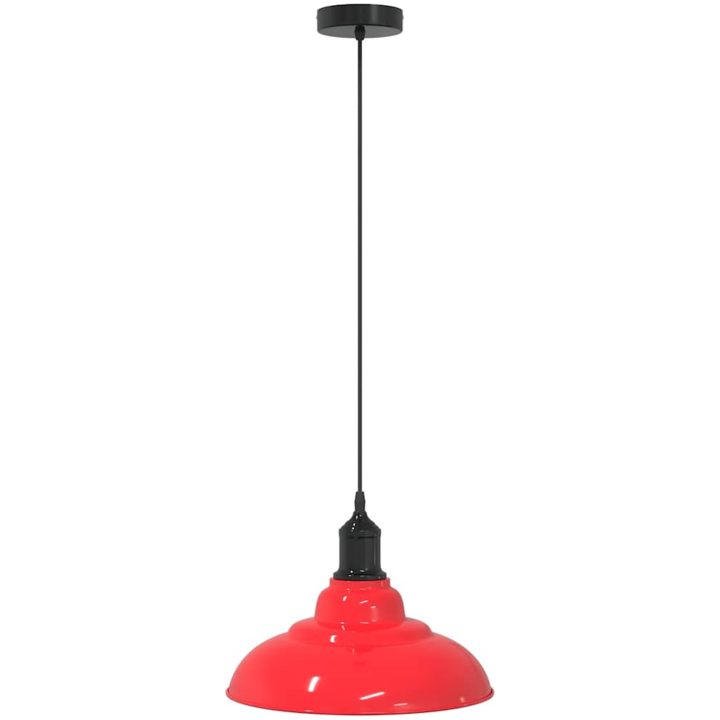 Taklampa höjdjusterbar E27 glans röd ⌀31 cm metall vidaXL – bild 2