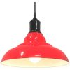 Taklampa höjdjusterbar E27 glans röd ⌀31 cm metall vidaXL – miniatyr 5