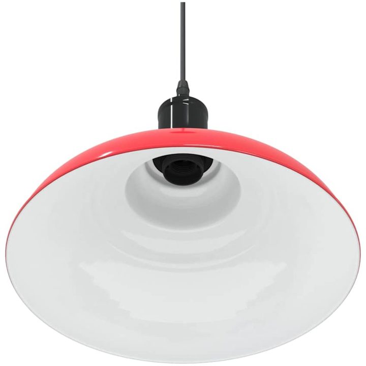 Taklampa höjdjusterbar E27 glans röd ⌀31 cm metall vidaXL – bild 9