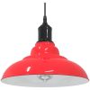Taklampa höjdjusterbar E27 glans röd ⌀31 cm metall vidaXL – miniatyr 1
