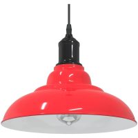 Taklampa höjdjusterbar E27 glans röd ⌀31 cm metall vidaXL
