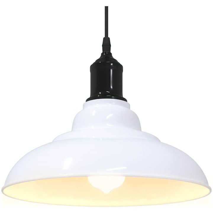 Taklampa höjdjusterbar E27 glans vit ⌀31 cm metall vidaXL – bild 5