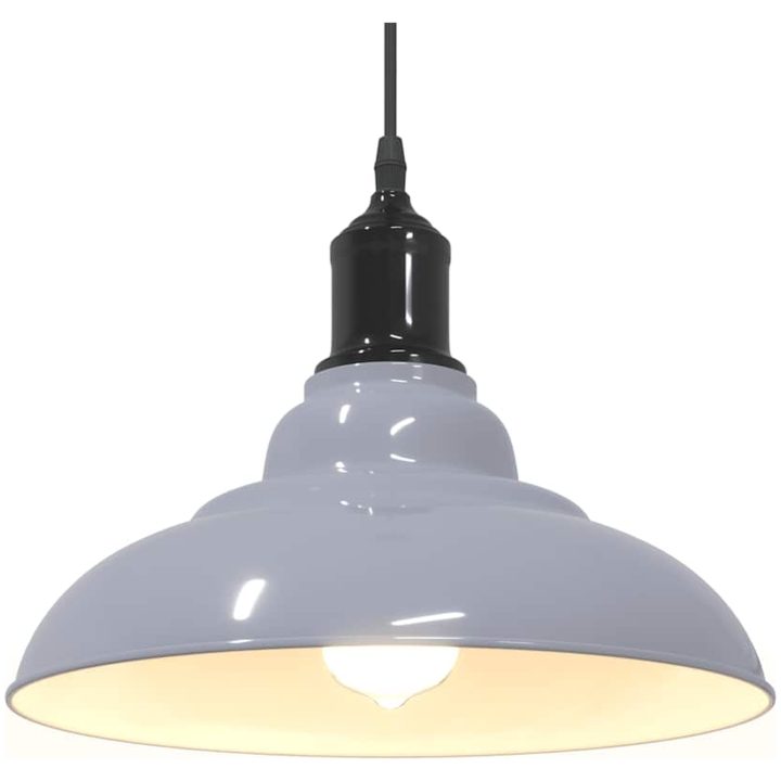 Taklampa höjdjusterbar E27 glansgrå ⌀31 cm metall vidaXL – bild 5