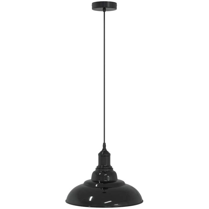 Taklampa höjdjusterbar E27 svart ⌀31 cm metall vidaXL – bild 2