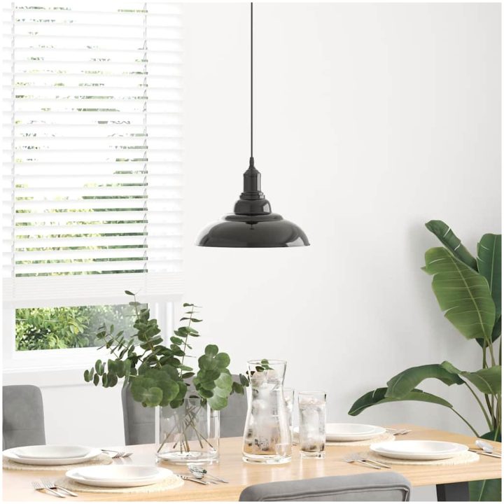 Taklampa höjdjusterbar E27 svart ⌀31 cm metall vidaXL – bild 3