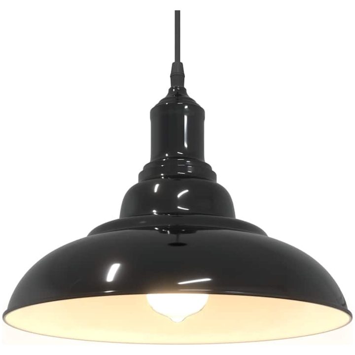 Taklampa höjdjusterbar E27 svart ⌀31 cm metall vidaXL – bild 5