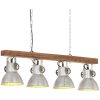 Taklampa industriell silver E27 mangoträ vidaXL – miniatyr 1