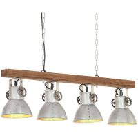 Taklampa industriell silver E27 mangoträ vidaXL