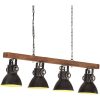 Taklampa industriell svart E27 mangoträ vidaXL – miniatyr 1