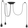 Taklampa med 3 lamphållare E27 svart metall vidaXL – miniatyr 2