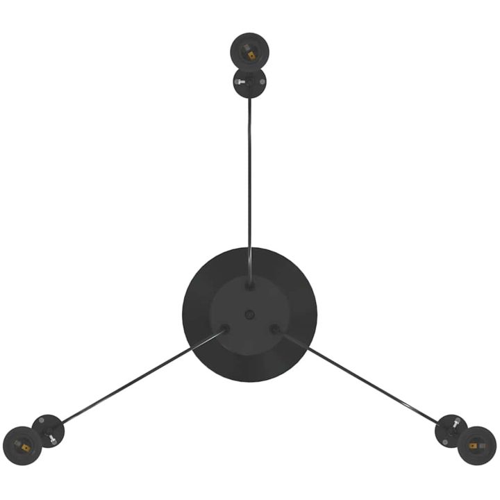 Taklampa med 3 lamphållare E27 svart metall vidaXL – bild 12