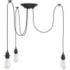 Taklampa med 3 lamphållare E27 svart metall vidaXL – miniatyr 1