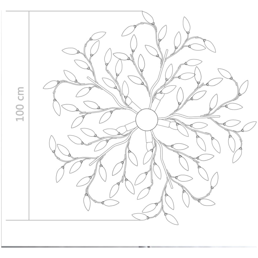 Taklampa med akrylblad för 5 E14-lampor vit vidaXL 100 x 15 cm – bild 6