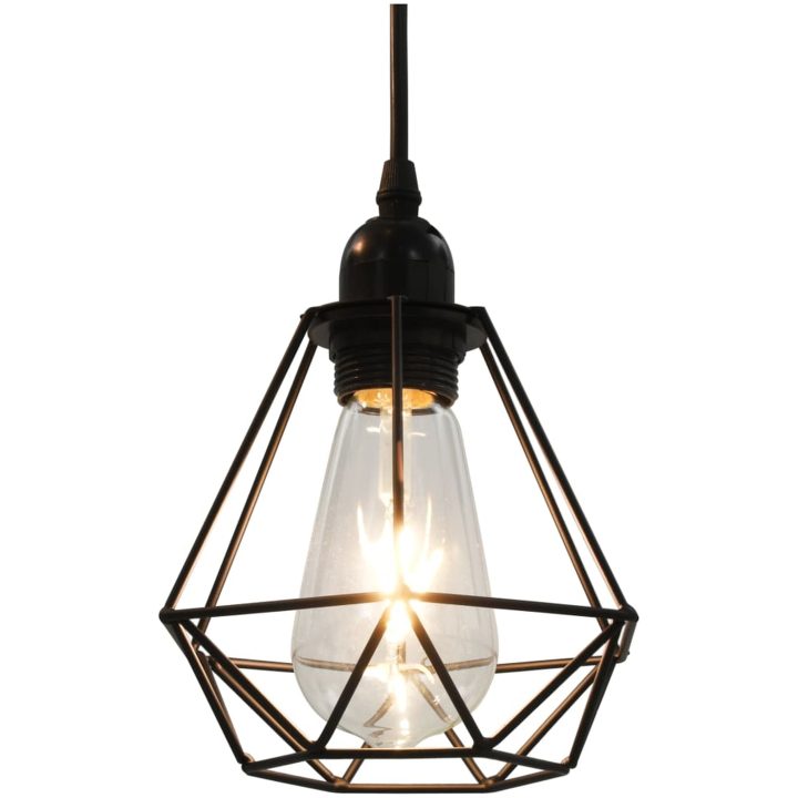 Taklampa med diamantdesign svart 3 x E27-lampa vidaXL – bild 4
