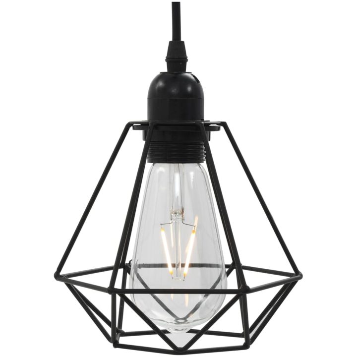 Taklampa med diamantdesign svart 3 x E27-lampa vidaXL – bild 5