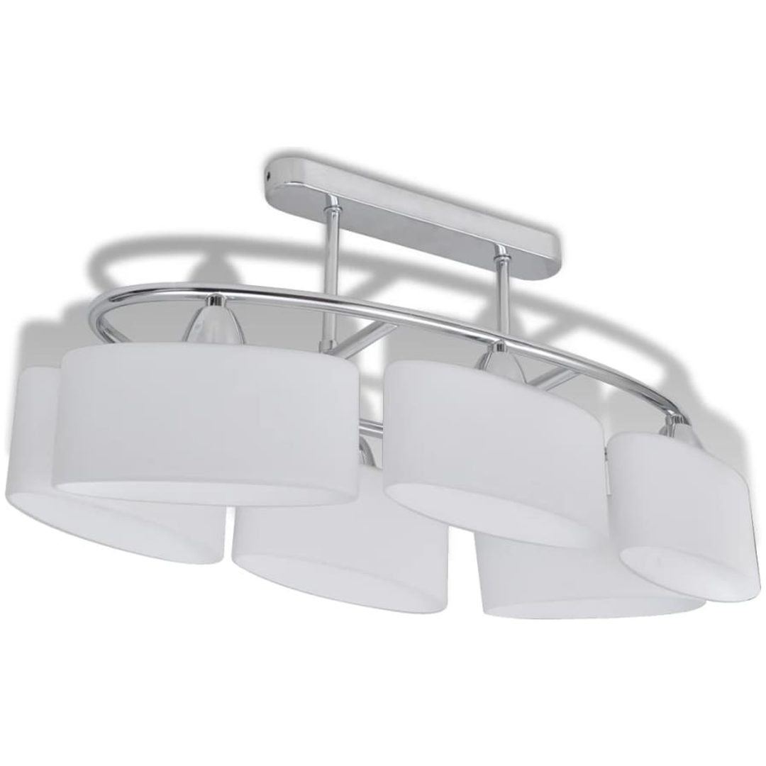 Taklampa med elipsoida glaskupor för 6 E14-lampor vidaXL – bild 2